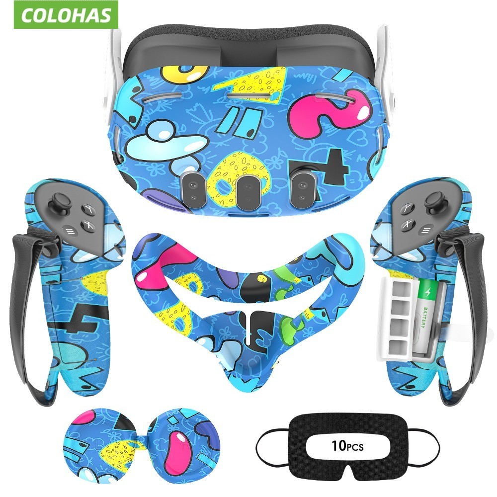 JUAL  For Oculus Quest 3 Protective Cover Case VR Headset Head Face Cover Eye Pad Controller For Ocu