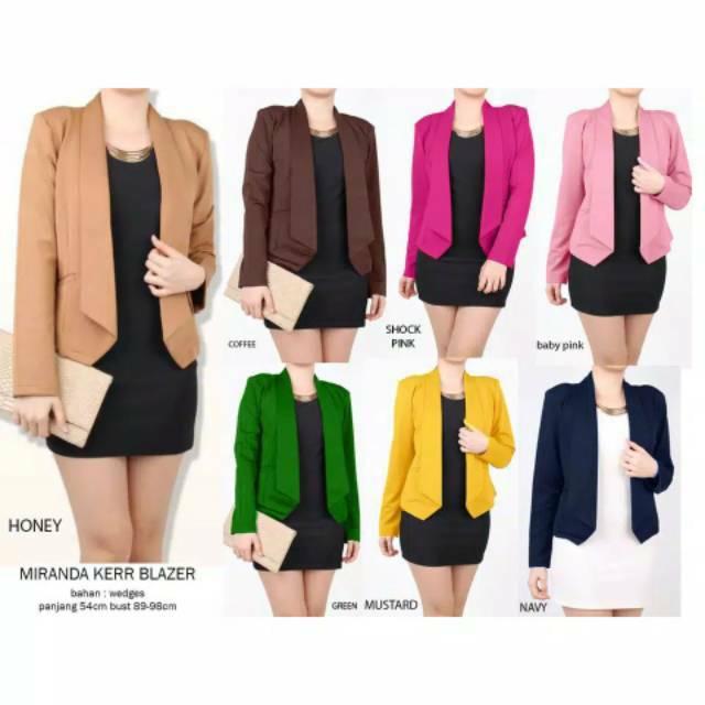Anna Blazer Putih / Miranda Kerr Blazer Kantor /Blazer Kerja Formal Wanita Tangan Panjang