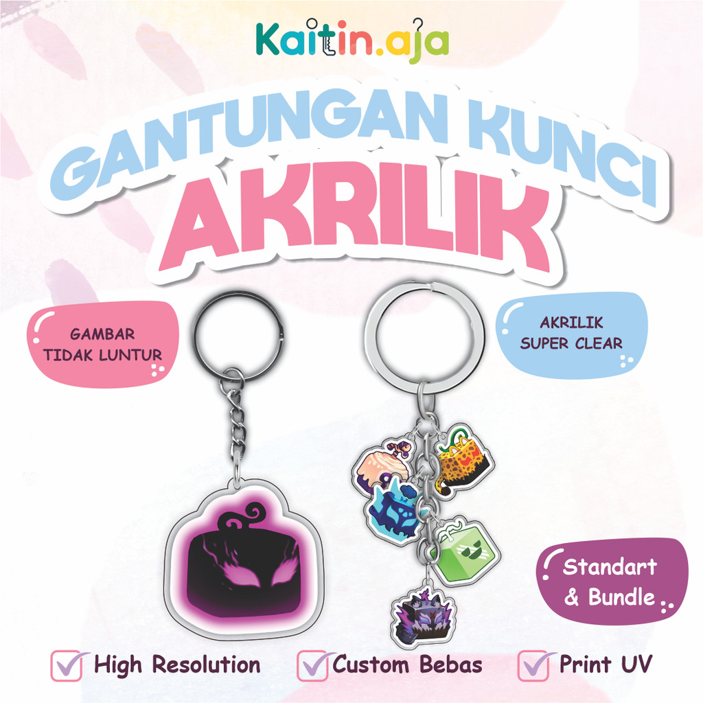 Ganci / Gantungan Kunci Akrilik ROBLOX BLOX FRUIT (40+ FRUIT)