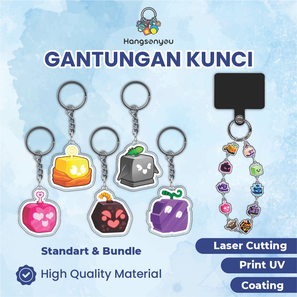 Ganci / Gantungan Kunci Akrilik ROBLOX BLOX FRUIT (40+ FRUIT)