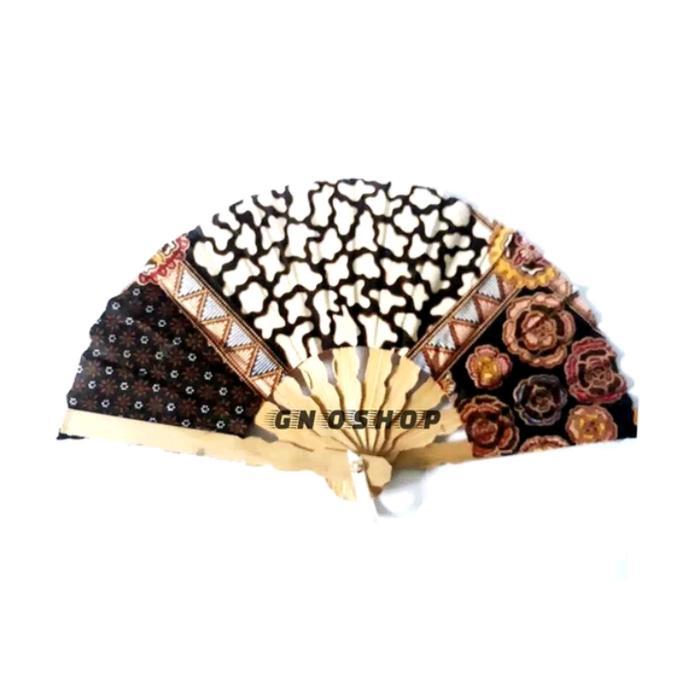 Best Seller Kipas Tangan Lipat Motif Batik Kipas Angin Batik Manual Kipas Tradisional Kayu Original