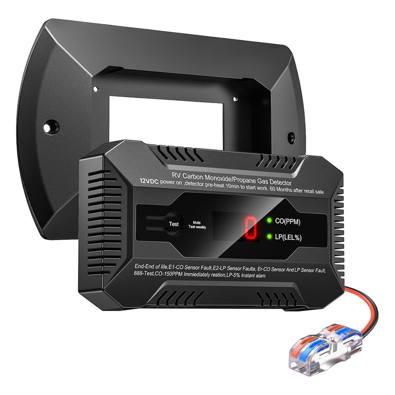 Carbon Monoxide Propane Gas Leak Detector Propane Detector With Bracket For Rv And Home Use-12V Dc