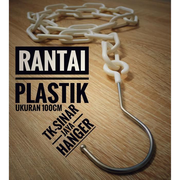 [] Rantai Plastik Gantungan Baju Warna Putih