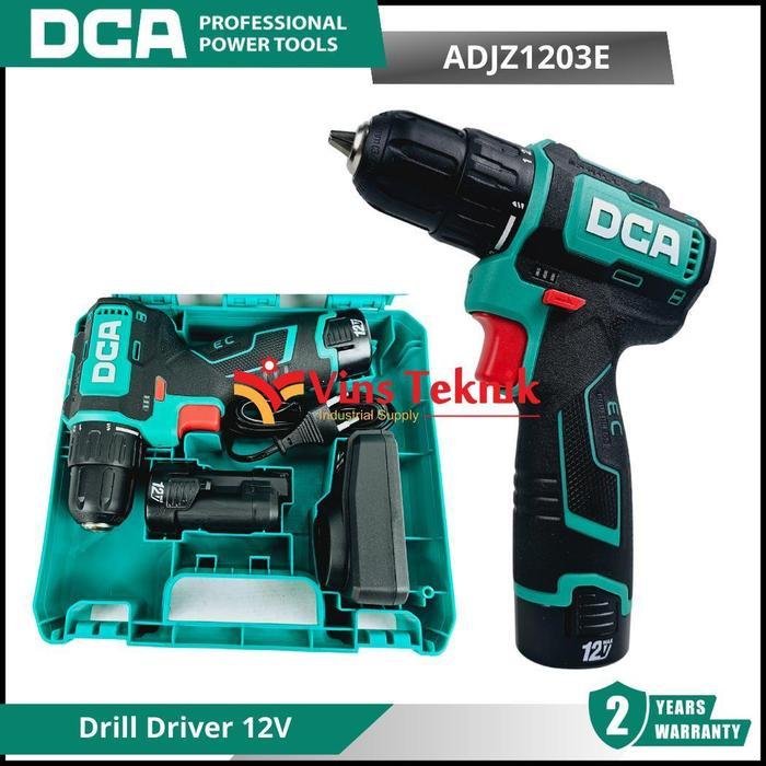 DCA ADJZ1203E Cordless Brushless 12V Drill Driver Bor Baterai 12V ADJZ1203 E