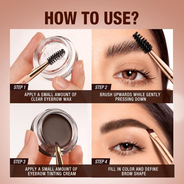 BIGSALE O.TWO.O 2-IN-1 EYEBROW COLOR LOCKING FLUFF SHAPING BROW WAX & BROW CREAM 3D WILDEYEBROWS 65G