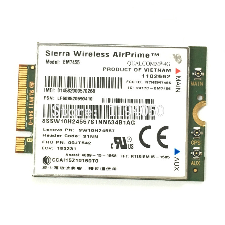 WDXUN EM7455 Em7455 FOR sierra mdulo sem fio fdd/tdd lte 4g gobi6000 para fru: 00jt542 01ax756 t460