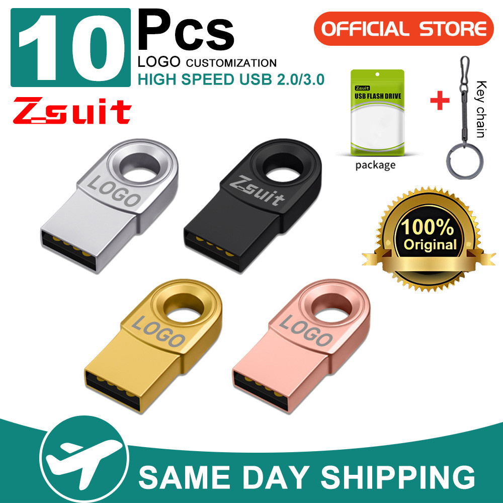 Zsuit Newes 10PCS Mini USB Sticks 4GB Creative Memory Disk 16G 32GB USB Flash Drive 64G Free Logo