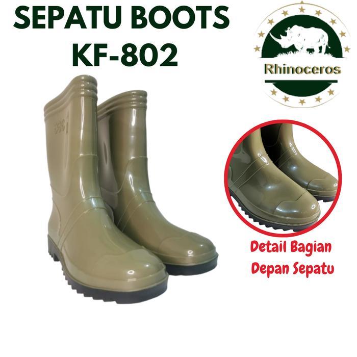 Eiger - Sepatu Boots Pria Pendek Hitam Sepatu Petani Sepatu Boots Berwarna Kuning Bahan Pvc Hijau