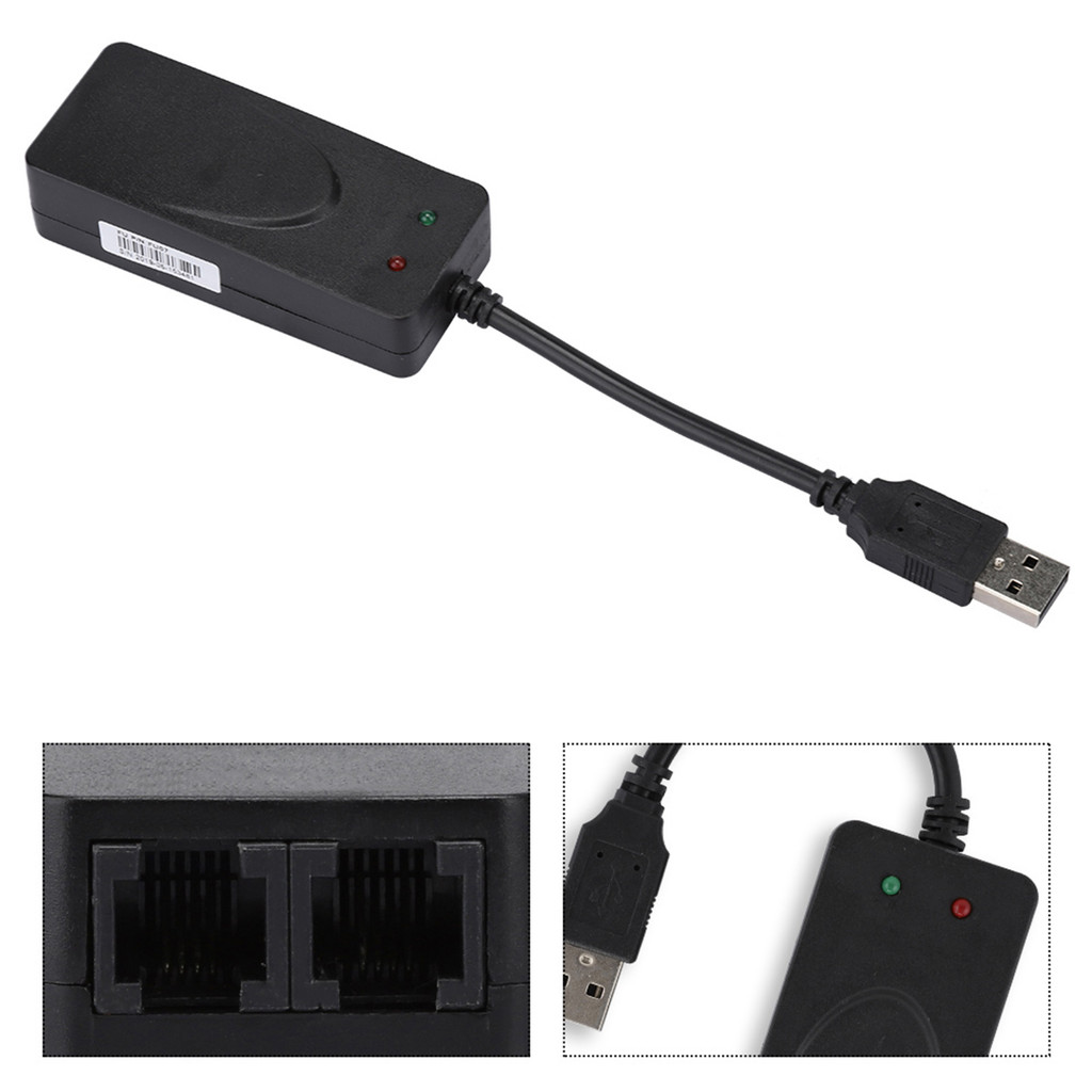 Professional Fax Modem Dual Port USB2.0 56K External Modem Driver Stable Transmission Fast Speed for