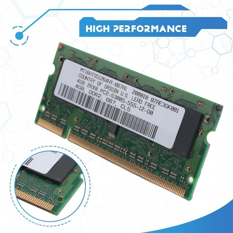 New Arrival DDR2 4GB Laptop Ram Memory 667Mhz PC2 5300 SODIMM 1.8V 200 Pins For AMD Laptop Memory