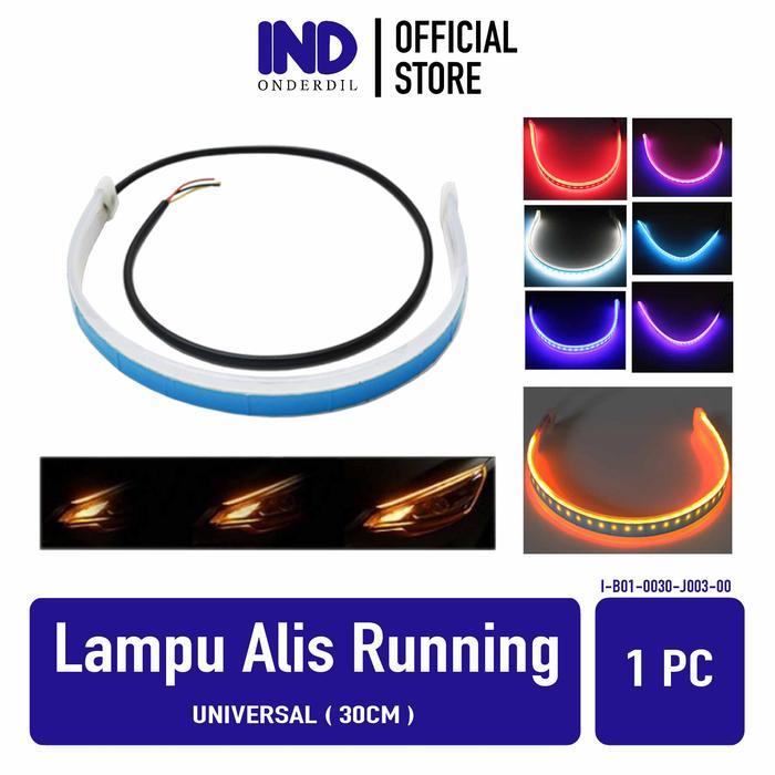 Lampu Led Running Alis 30 Cm 2 Mode Diam Runing Daytime Variasi Drl Flexible Elastis Waterproof