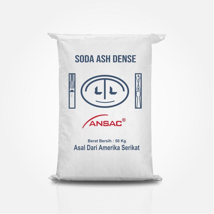 "New" ANSAC Soda Ash Dense 1 KG 99.2% Pure Sodium Carbonate Bahan Kimia Industri Kaca Deterjen Sabun