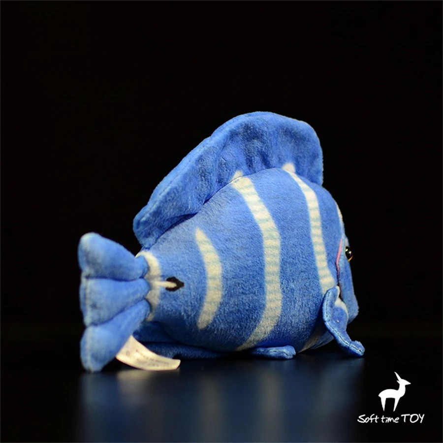 Blue Tang Fish Plush Toy Lifelike Surgeonfish Stuffed Animal Lifelike Blue Tang Plushie Lancet Fish