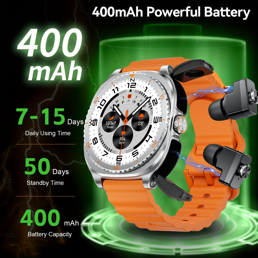 TWS 2in 1 Smart Watch with Headphones Sports Watch Bluetooth Headset Call Watch Men Health Monitor