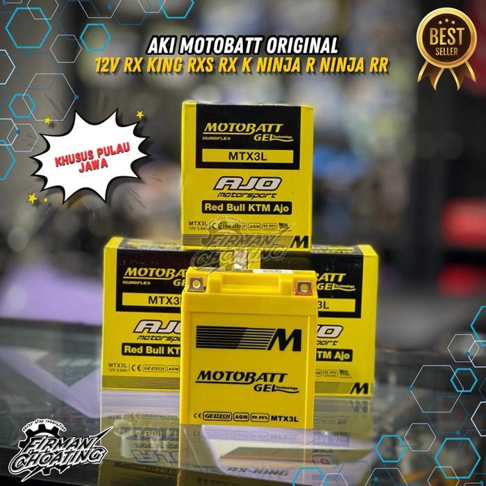 (KHUSUS PULAU JAWA)ACCU AKI MOTOBATT 12 VOLT RX KING NINJA R DLL