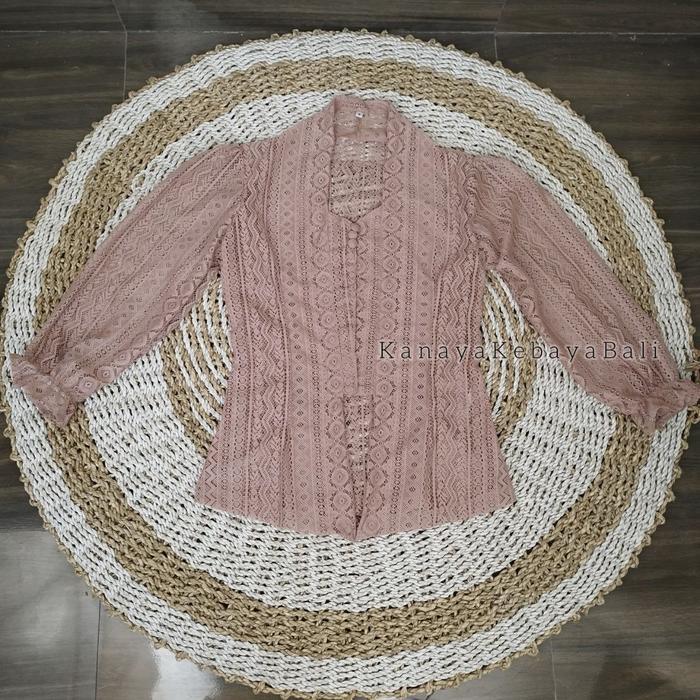 (Hanya Kebaya) Baju Kebaya Brokat Malika Bet Pecah Lengan Kerut Bali Wisuda Modern Murah Terlaris