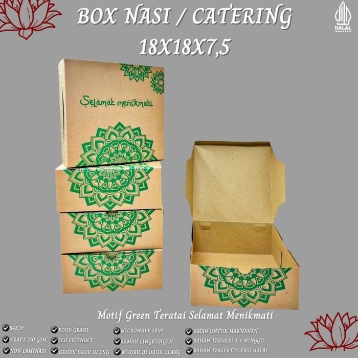 Dus Nasi Kotak 18X18 Box Nasi 18x18 Kardus Catering (B4K39 ISI 25PCS)