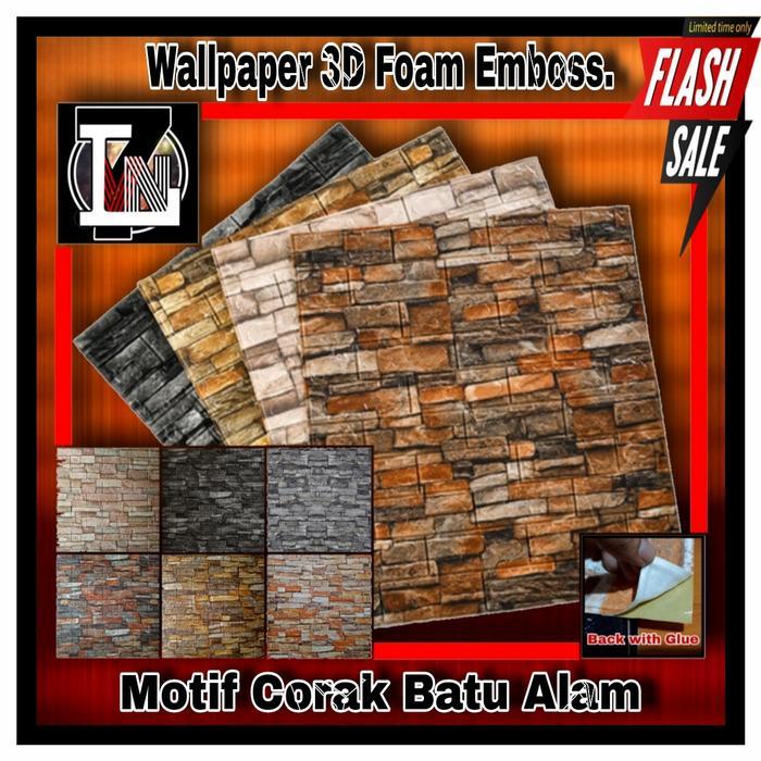 Wallpaper 3D FOAM BRICK. Wall Sticker 3D Foam Emboss. Dekorasi Dinding