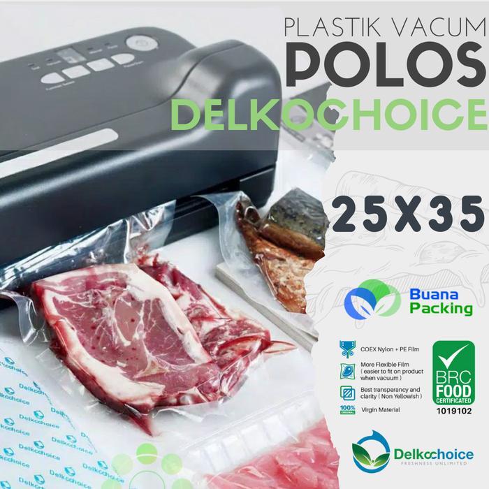 PLASTIK VAKUM VACUUM VACUM SEALER MAKANAN POLOS DELKOCHOICE