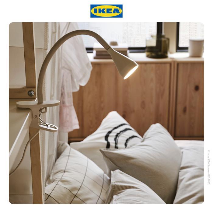 IKEA NAVLINGE LAMPU SOROT JEPIT LED PUTIH PLASTIK