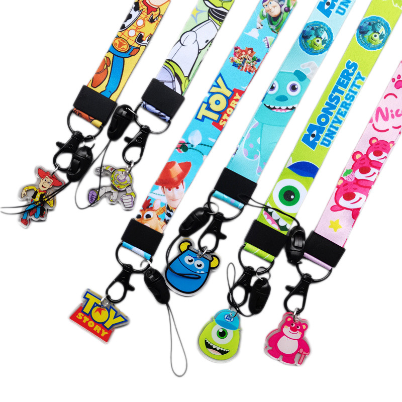 Disney Toy Story Character Lanyard for Keychain Woody Phone Rope Neck Strap Key Chain Necktie Key