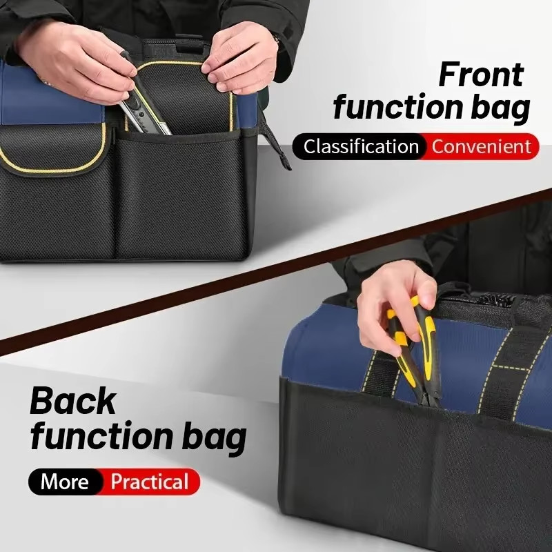 Multifunctional Tool Bag Large Capacity Oxford Canvas Waterproof Bag Thicken Wear-Resistant Tool