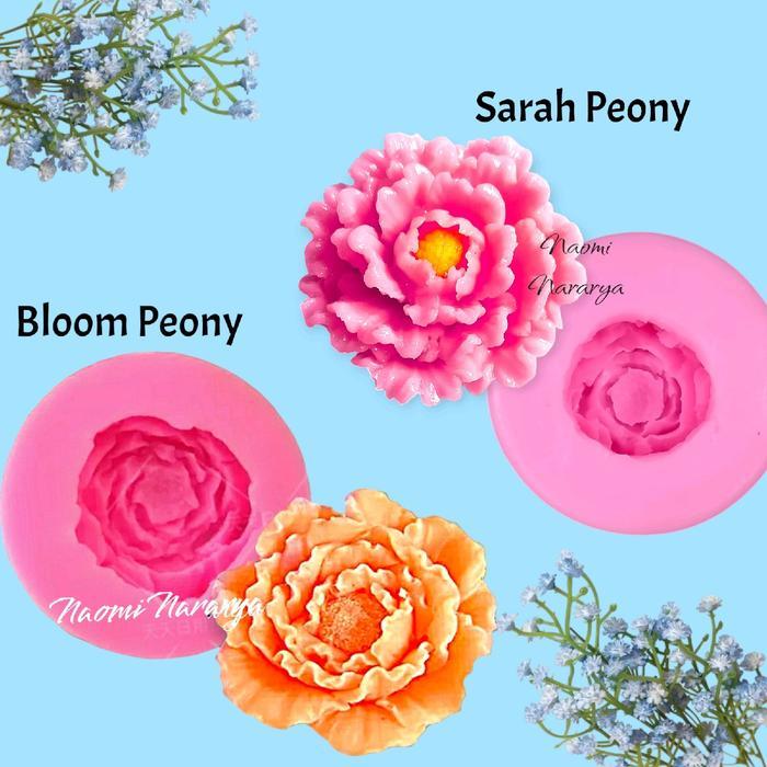 Naomi Cetakan Silikon Puding Fondant Coklat Bunga Bloom peony Sarah Peony