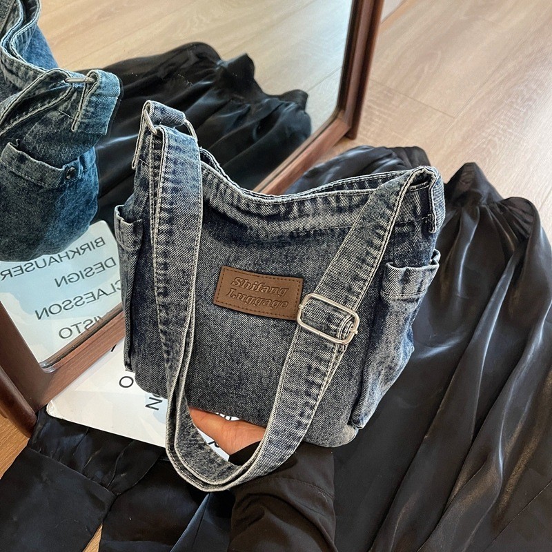 Crossbody Bag, Canvas Shoulder Bag, Casual Denim Crossbody Bag, Women's Canvas Bag, Student Casual