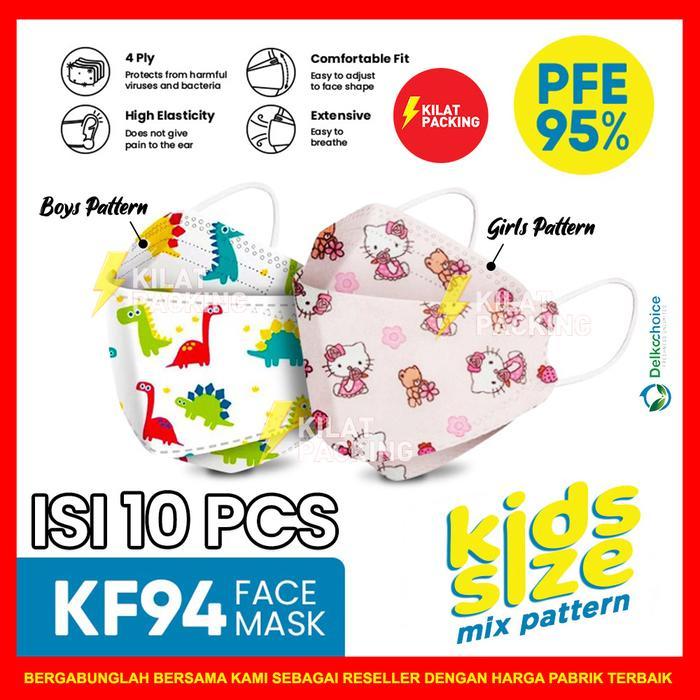 KF94 MASK KOREA / KF94 4 PLY / MASKER ANAK MOTIF LUCU ISI 10 PCS