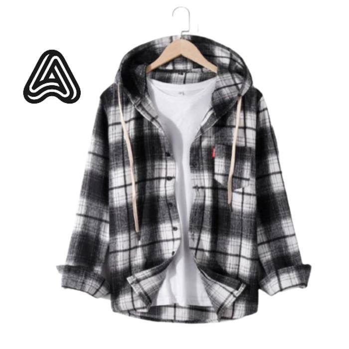 Thebest Kemeja Flanel Hoodie Jumbo Pria 2XL 3XL 4XL XXL XXXL XXXXL Big Size