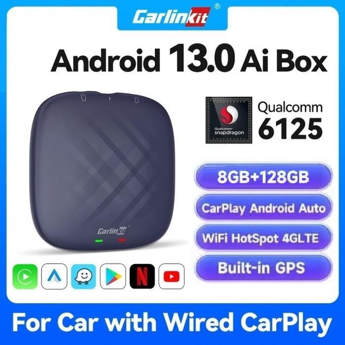 Carplay Ai Box Carlinkit Qcm 6125 Gps Wireless Android, 4G Lte 6+64Gb / 8+128Gb