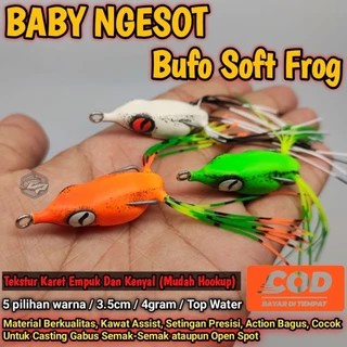 BABY NGESOT BUFO SOFT FROG / Umpan Casting Gabus