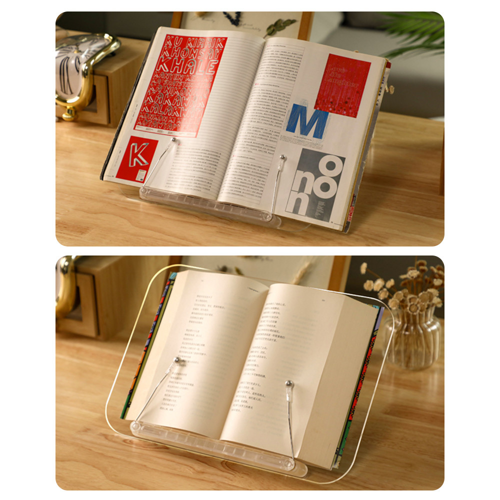 Desktop Book Stand Acrylic Reading Stand Lightweight Transparent Book Holder for Cooking Book