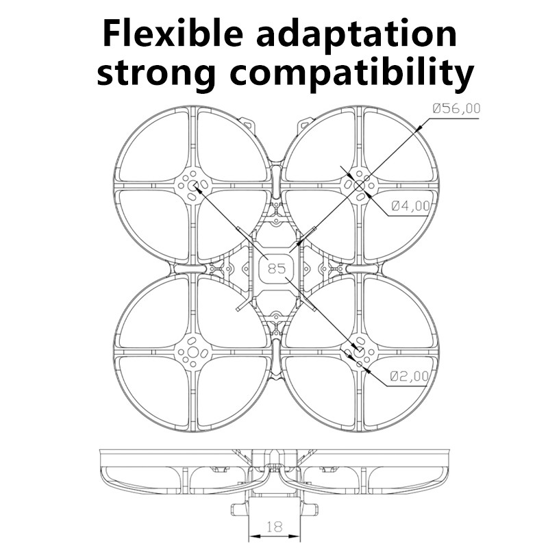HGLRC Petrel85 Whoop Frame 85mm Wheelbase Petrel 85 For RC FPV 2inch Drone Tiny Whoop Indoor