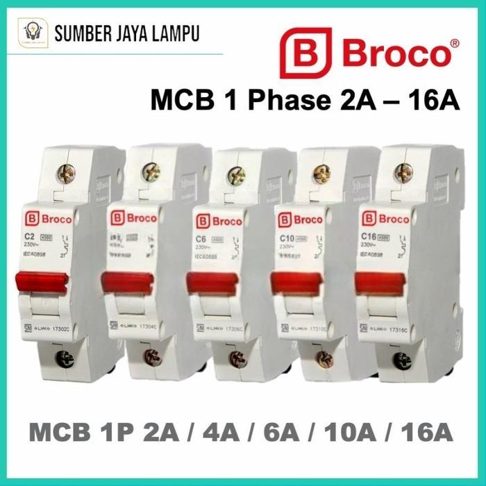 Broco Mcb / Mcb Broco 2A / 4A / 6A / 10A / 16A Termurah