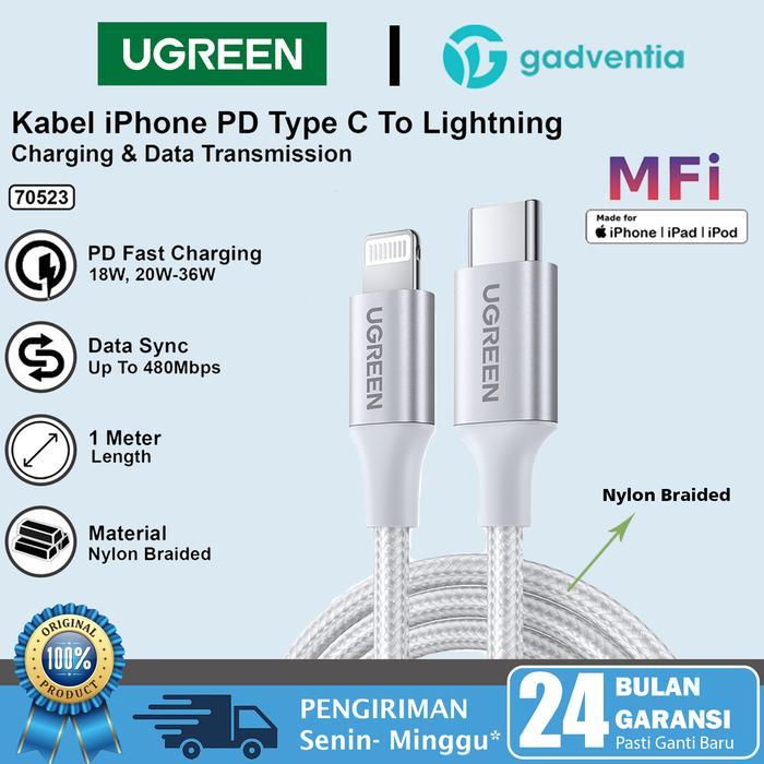 TEREMURAHTERLARIS READY SILAHKAN DIORDER UGREEN KABEL CHARGER DATA IPHONE 11 12 13 14 PRO MAX MFI