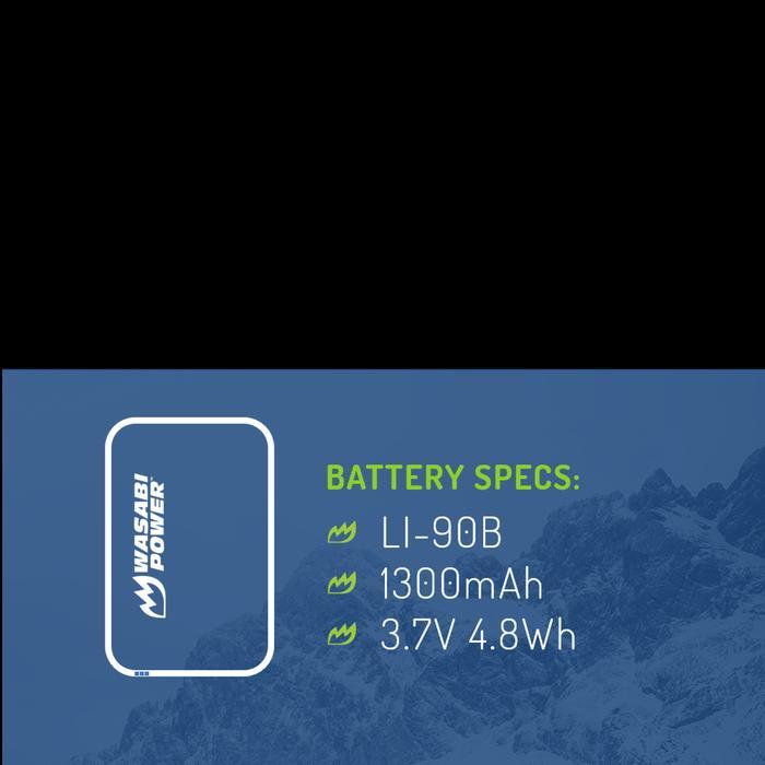Wasabi Power Battery for Olympus LI-90B LI-92B LI90B LI92B LI 90B 92B Tough TG1 TG2 TG3 TG4 TG5 TG6