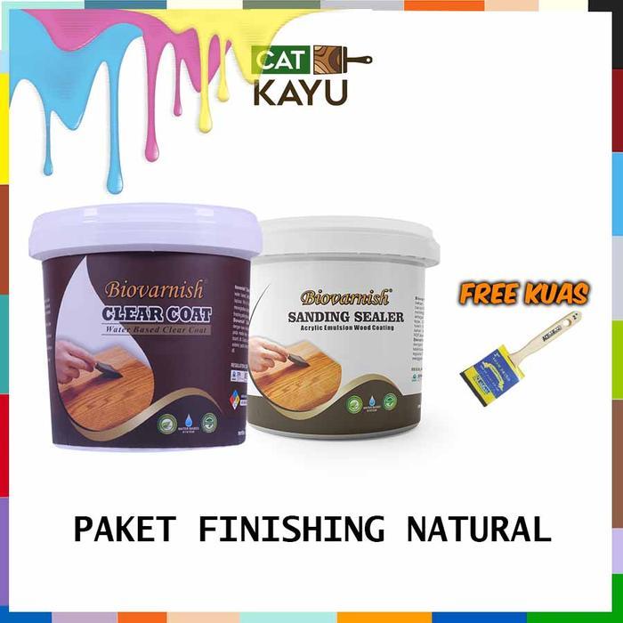 Paket Natural Clear Kayu Biovarnish Sanding Sealer Clear Coat