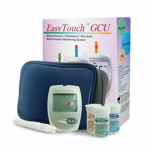 PAKET BUNDLING 4 IN 1 TENSIMETER DIGITAL / EASYTOUCH ALAT TES GULA DARAH, KOLESTEROL, ASAM URAT 3