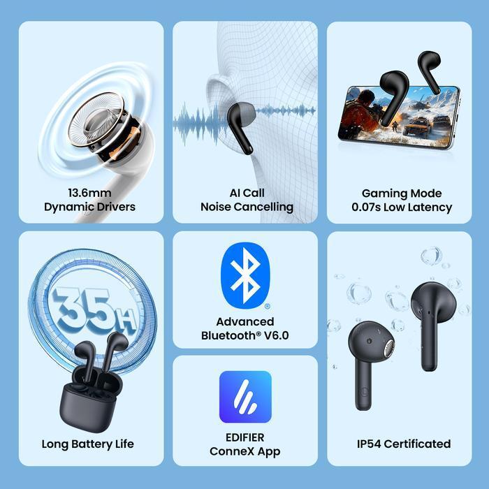 Grosir Edifier X2 Plus True Wireless Earbuds Tws Bluetooth V6.0 35Hrs Battery Life