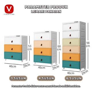 V-BABYCARE lemari plastik premium, Lemari serbaguna, multifungsi - T09
