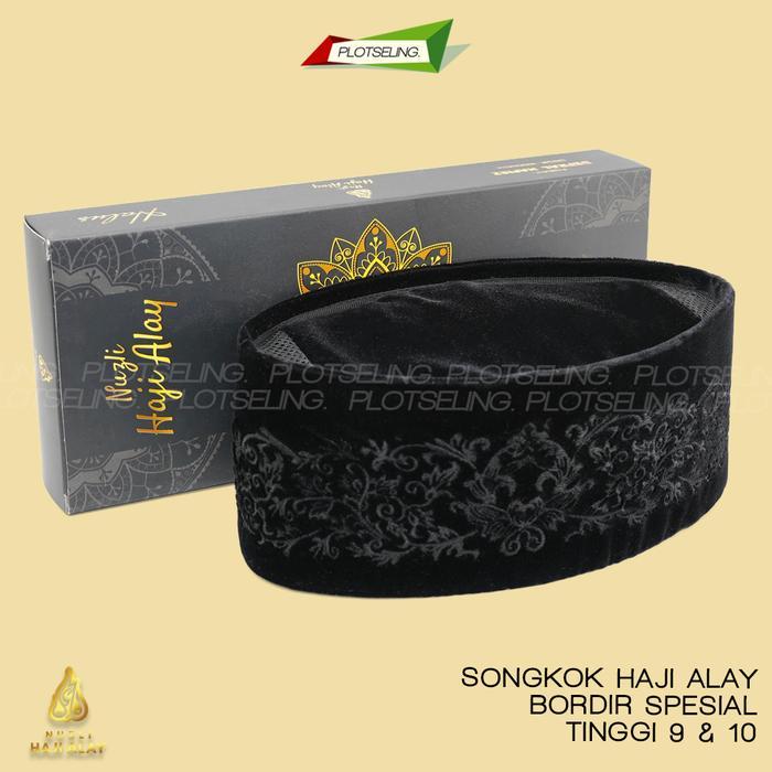 zen Peci Kopiah Songkok Bordir Premium HAJI ALAY BORDIR SPESIAL Hitam AC Motif Batik Nusantara