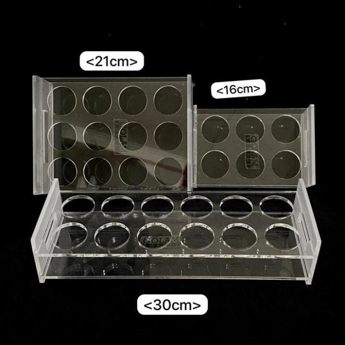 tempat gelas shot rak sloki akrilik 12 lubang shot rack 12 hole model lebar lebar rak gelas shot