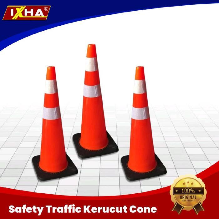 BERMUTU Safety Traffic Kerucut Cone 90 cm Bahan PVC Rubber traffic cone