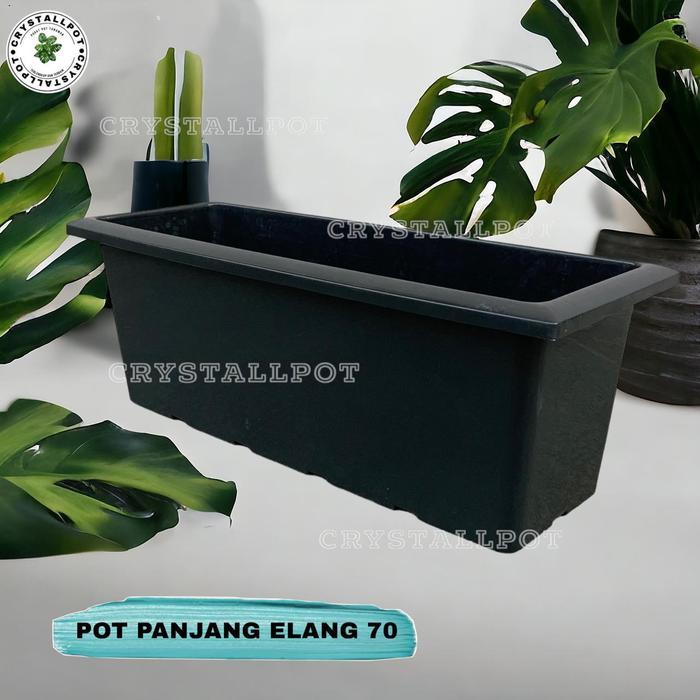 Pot Bunga Egp Persegi Panjang 65 Cm Hitam - Panjang 70 Elang Tanaman Kotak Plastik