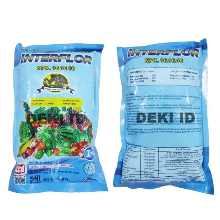 "New" Pupuk Interflor 1 Kg NPK 161616 Kemasan Pabrik Nutrisi Pertumbuhan Tanaman Mutiara Pak Tani