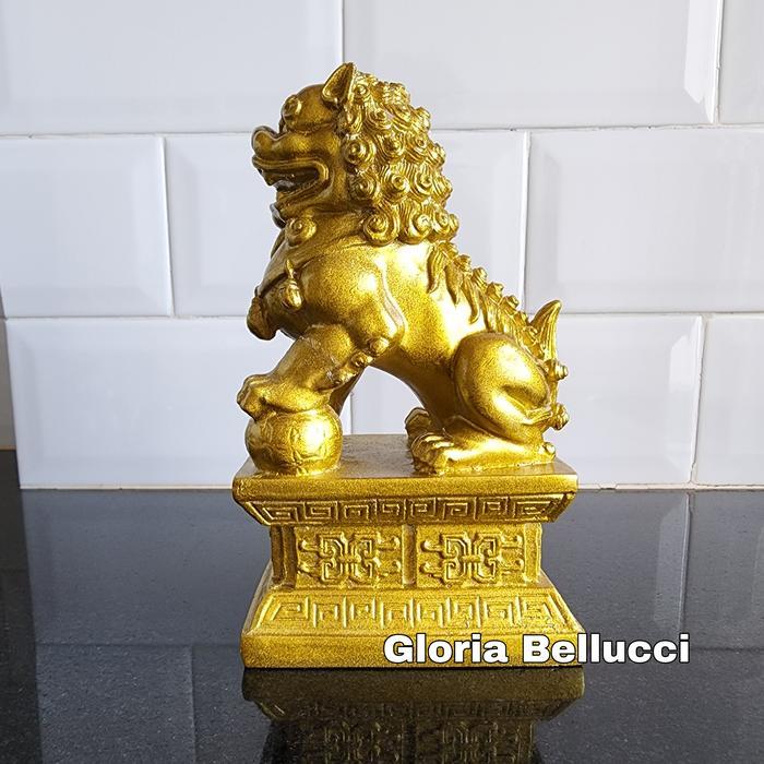 patung qilin pajangan singa batu kilin fengshui qi lin kirin