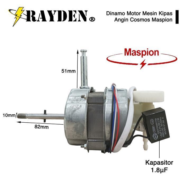 Dinamo Kipas Angin Maspion Kapasitor 1.8Uf Motor Penggerak Mesin Kipas Sparepart Rayden Original