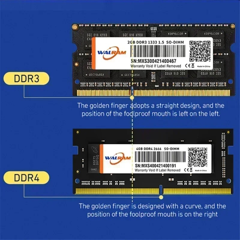 WALRAM Memoria Ram DDR3 DDR3L 8GB 4GB Ram DDR4 16GB 3200MHz 2666MHz 2400MHz 1600MHz Sodimm Internal