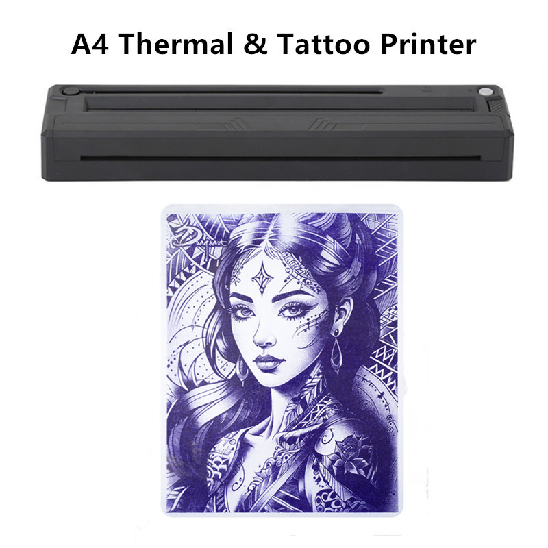 Mini Portable A4 Thermal Printer Multifunctional Tattoo&Document Printer Bluetooth HD Printing